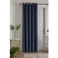 Laurence Llewelyn-Bowen 'Montrose' Velvet Blackout Eyelet Single Panel Door Curtain in Navy | Size: 168 cm width x 214 cm drop