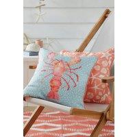 Fusion 'Lobster' Outdoor Water & UV Resistant Garden Filled Bench Cushion in Orange | Size: 43 cm x 43 cm