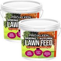 ProKleen Spring & Autumn Lawn Feed Grass Green Fertiliser 2 x 2.5KG