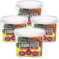 ProKleen Spring & Autumn Lawn Feed Grass Green Fertiliser 4 x 2.5KG