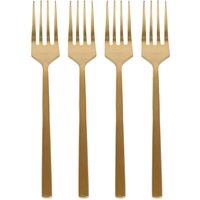 Argon Tableware Stainless Steel Cake Forks - 15cm - Pack of 4 in Gold