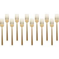Argon Tableware Stainless Steel Cake Forks - 15cm - Pack of 12 in Gold