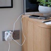 Bergstrom USB Adaptor with Pass-Through Plug & Multiple Charging Ports in White