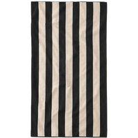 Misona Extra Large Striped Beach Towel - 100% Cotton in Black