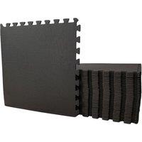 Samuel Alexander 60cm x 60cm 12 Piece Eva Foam Protective Tile Floor Mats in Black | Size: 600mm x 600mm