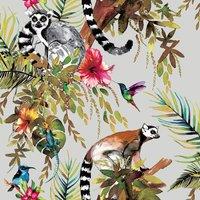 Holden Dcor Lemur Wallpaper in Silver