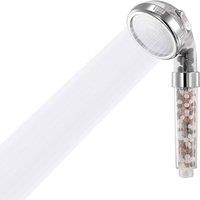 VOGREX New Shower Head 3 Mode High Pressure 40% Water Filters in Silver