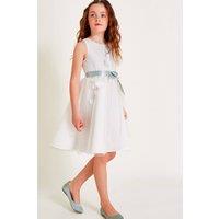 Monsoon Girl's Molly Scuba Bow Bridesmaid Dress in Ivory | Size: 5 Years