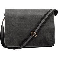 Quadra Men's Vintage Canvas Despatch Bag - 14 Litres in Dark Grey