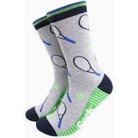 Sock Talk Men's Tennis Bamboo Socks in Light Grey | Size: 7-11