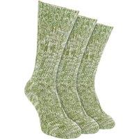 Sock Snob Men's 3 Pack Warm 100% Wool Ribbed Socks with Reinforced Heel & Toe in Green | Size: 6-11