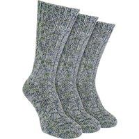 Sock Snob Men's 3 Pack Warm 100% Wool Ribbed Socks with Reinforced Heel & Toe in Pale Green | Size: 6-11