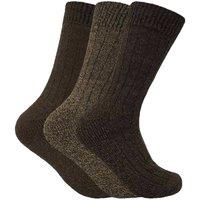 Sock Snob Men's 3 Pairs Winter Warm Wool Blend Hiking Boots Socks in Black | Size: 6-11