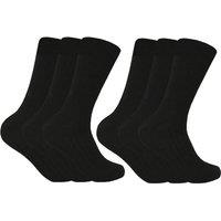 Sock Snob Men's 6 Pack Thick Warm Wool Blend Hiking Socks in Black | Size: 6-11