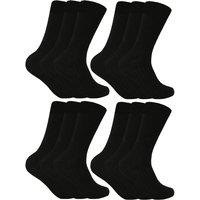 Sock Snob Men's 12 Pairs Winter Warm Wool Blend Hiking Socks for Boots in Black | Size: 6-11