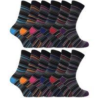 Sock Snob Men's 12 Pairs Cotton Rich Formal Dress Coloured Socks | Size: 6-11