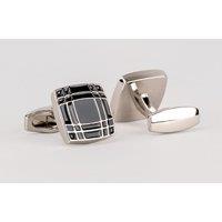 Oswin Hyde Men's Grid Black Cufflinks