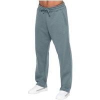 Enzo Men's Relaxed Fit Open Hem Joggers in Mid Blue | Size: Small