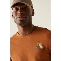 Regatta Men's Cline IX Short Sleeved Graphic T-Shirt in Terracotta | Size: Medium