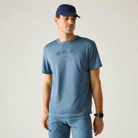 Regatta Men's Fingal Short Sleeved Marl Graphic T-Shirt in Mid Blue | Size: Large