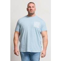BadRhino Men's Flower Pocket T-Shirt in Light Blue | Size: 7-8XL