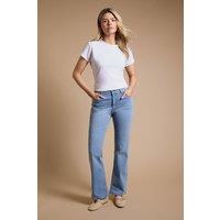 Dorothy Perkins Women's Comfort Stretch Bootcut Jeans in Light Wash | Size: 12