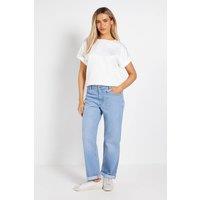 Dorothy Perkins Women's Boyfriends Ankle Grazer Fold Up Jeans in Light Wash | Size: 12