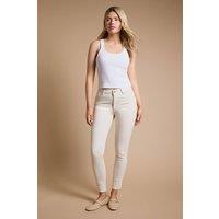 Dorothy Perkins Women's Comfort Stretch Skinny Jeans in Ecru | Size: 16