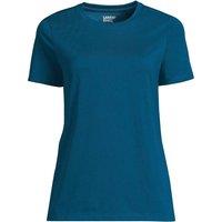 Lands' End Women's Petite Supima Short Sleeve Crew Neck T-shirt in Teal | Size: 10-12