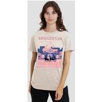 Netflix Women's Bridgerton Modern Minimal T-Shirt, Natural in Beige | Size: Small