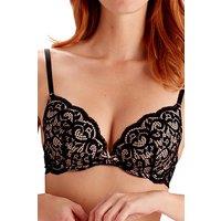 Pretty Polly Women's Amy Lace Non-Push Up Plunge Bra - Black | Size: 30B