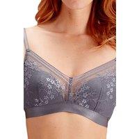 Pretty Polly Women's Botanical Lace Non Wired Triangle Bra in Grey | Size: 32C