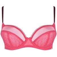 Pretty Polly Women's Delicate Lace Non Padded Underwired Balconette Bra - Pink | Size: 34C