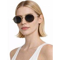 Madein Women's Round Avaitor Sunglasses with Metal frame & Tinted Lens in Black