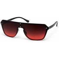Madein Women's Oversized Visor Aviator Sunglasses with Gradient Lens in Black