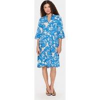 Saint Tropez Women's EdaSz V-Neck Knee Length Dress in Mid Blue | Size: Medium