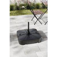Garden Sanctuary Plastic Square Patio Parasol Base Garden Umbrella Stand in Black