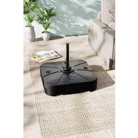 H&O Direct HDPE Square Parasol Base Outdoor Umbrella Stand in Black