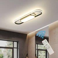 NIVOR 24W Linear Dimmable LED Ceiling Light with Remote Control in Gold