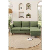 Living and Home 3-Seater Green Upholstered Corner Sectional Sofa