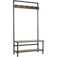 Cheshire Premium Hawthorn Hallway Stand with Bench in Black & Brown
