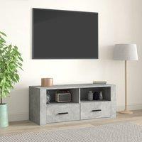 Berkfield Home TV Cabinet Concrete Grey 100x35x40 cm Engineered Wood | Size: 100 x 35 x 40 cm