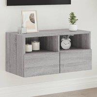 Berkfield Home TV Wall Cabinet Grey Sonoma 60x30x30 cm Engineered Wood | Size: 60 x 30 x 30 cm