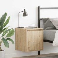 Berkfield Home Wall-Mounted Bedside Cabinets 2 pcs Sonoma Oak 38x34x40 cm in Brown | Size: 38 x 34 x 40 cm