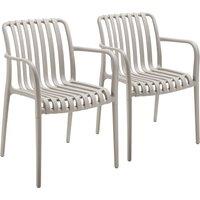 tectake Garden Chairs Alcudia in Taupe | Size: 2 Seater