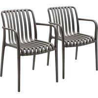 tectake Garden Chairs Alcudia in Dark Grey | Size: 2 Seater