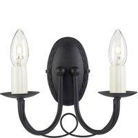 Netlighting Minster 2 Light Indoor Candle Wall Light Black E14