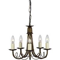 Netlighting Minster 5 Light Chandelier Black Gold Finish E14