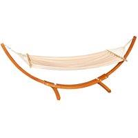 Samuel Alexander 3.10m x 1.2m Palermo Freestanding Garden Hammock with Larch Wood Arc Stand in Cream