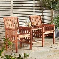Marco Paul Traditional Jack & Jill Bench with square Table in Brown